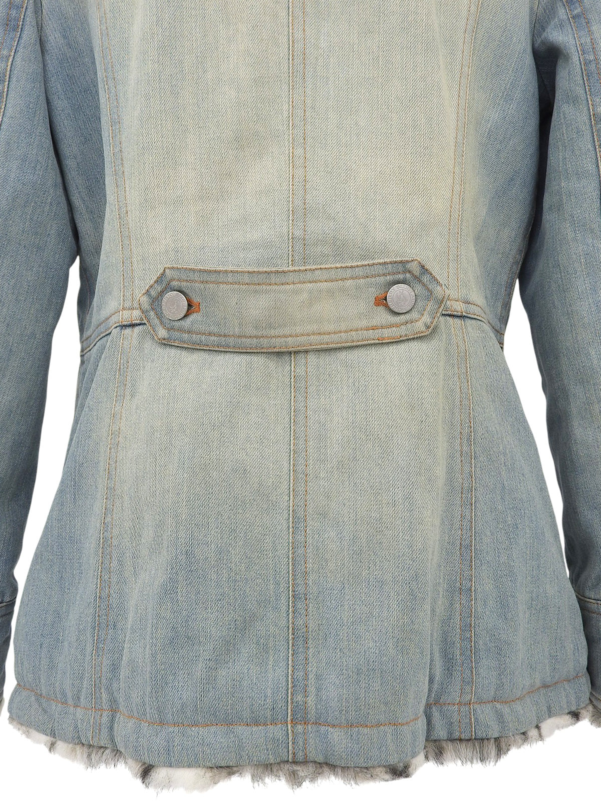 ファーデニムジャケット　ライトブルー/ベージュ