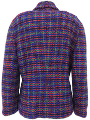 Tweed Macadam Button Jacket in Red/Multi