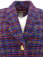 Tweed Macadam Button Jacket in Red/Multi