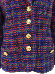 Tweed Macadam Button Jacket in Red/Multi