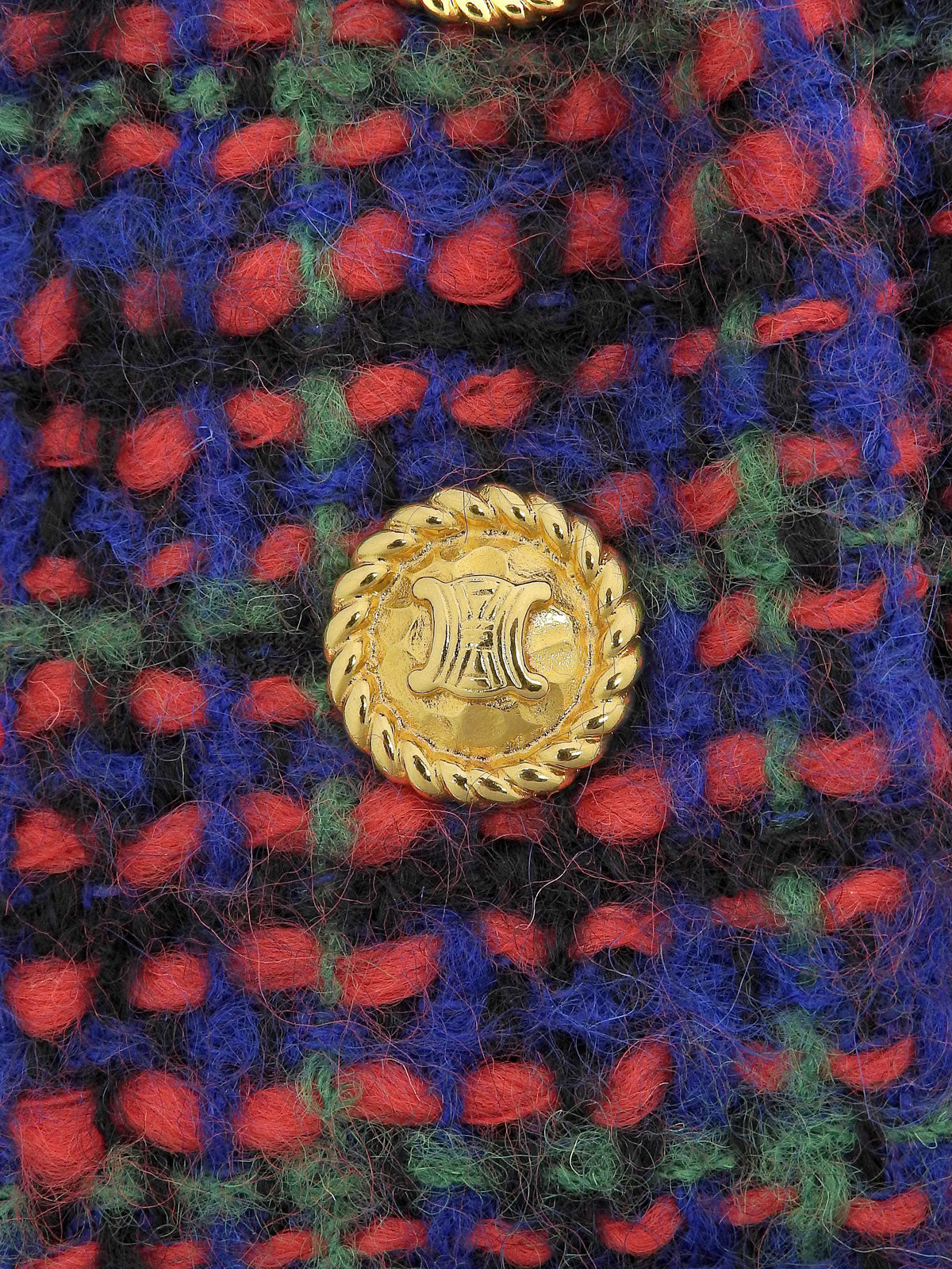 Tweed Macadam Button Jacket in Red/Multi