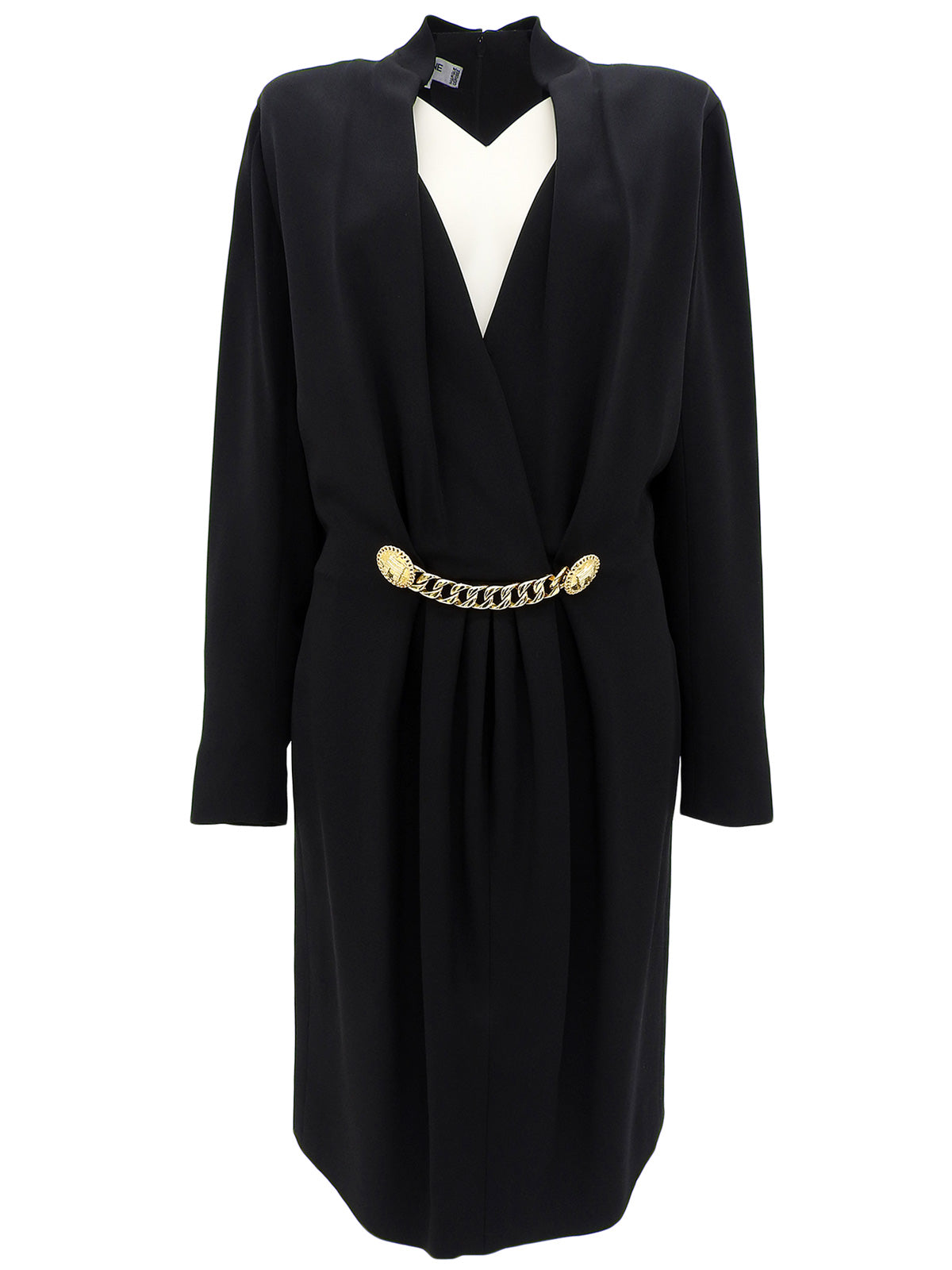 Triomphe Charm Silk Dress in Black