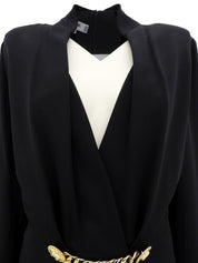 Triomphe Charm Silk Dress in Black