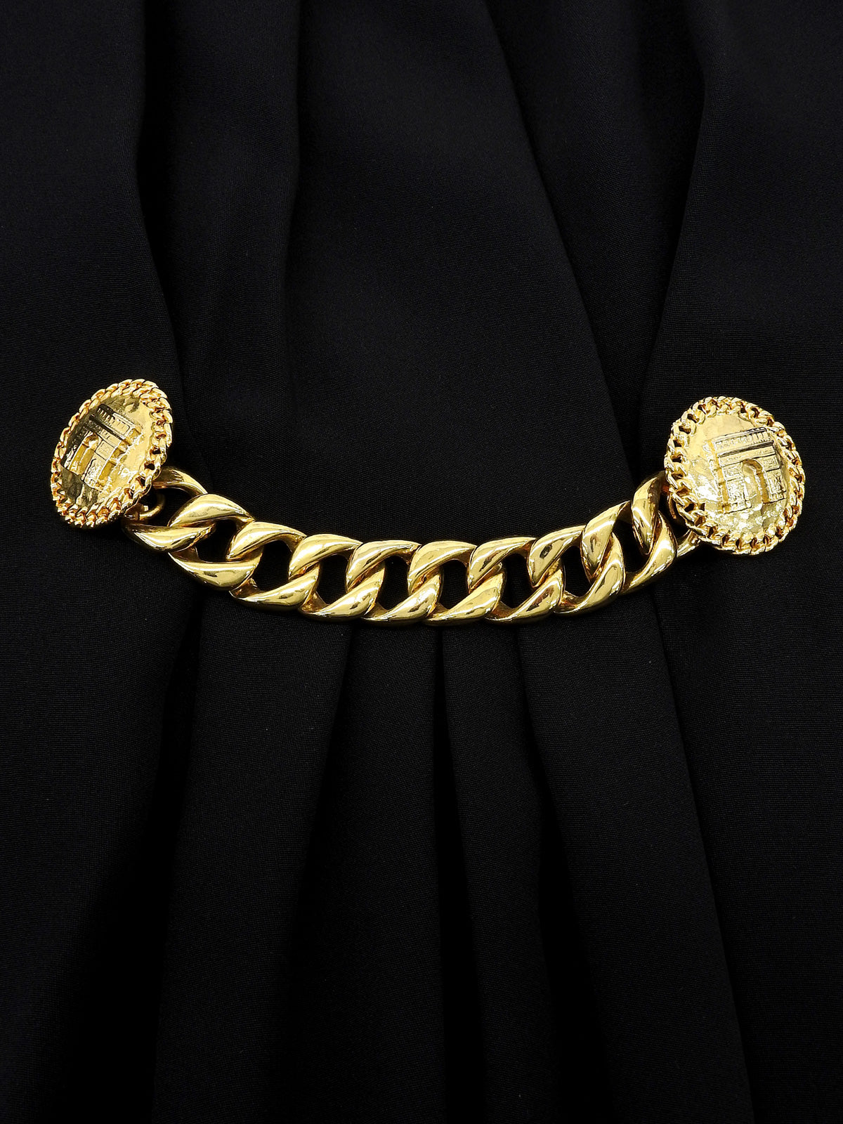 Triomphe Charm Silk Dress in Black