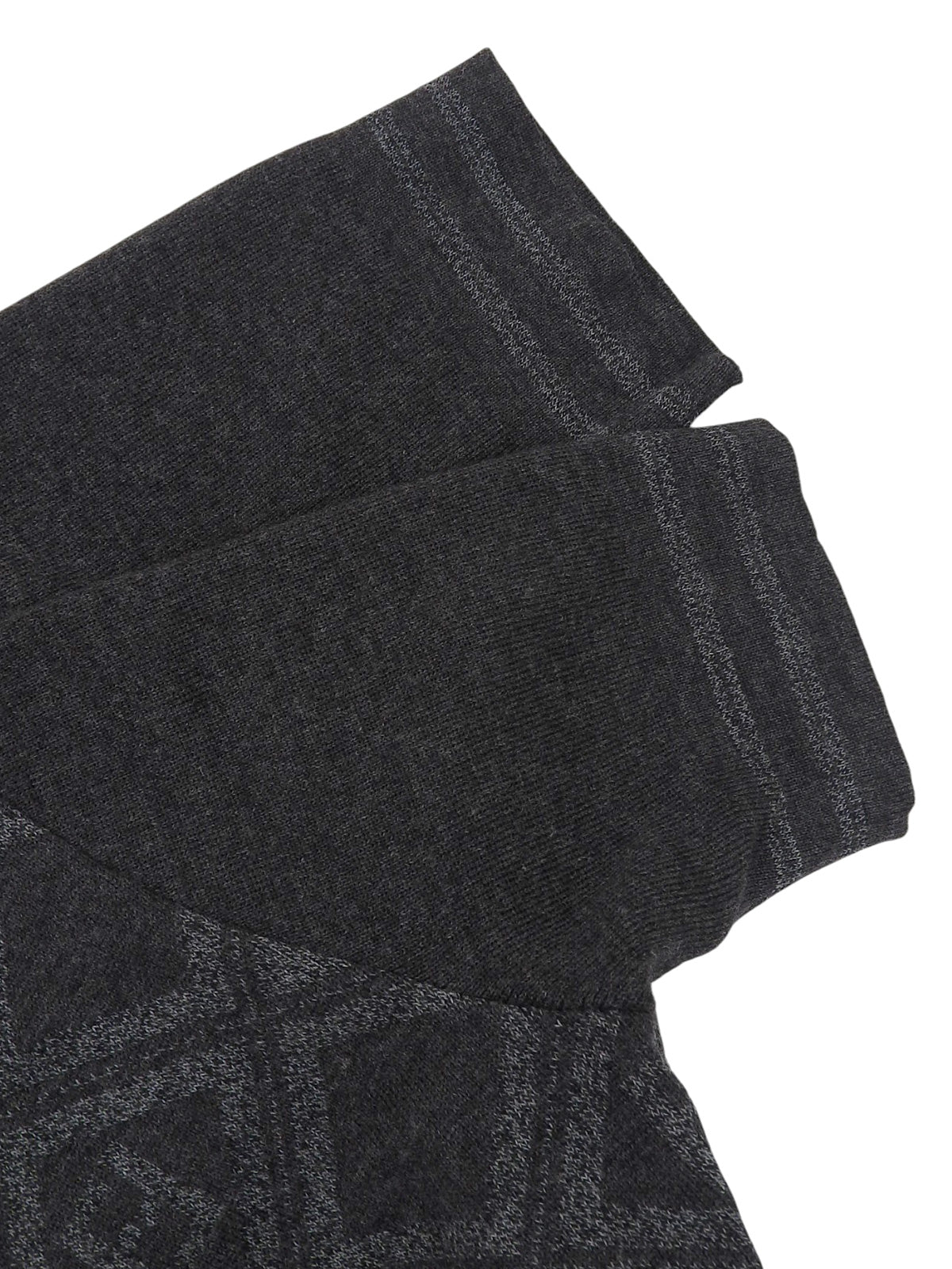 ウールFFズッカパターン半袖ニットトップス グレー