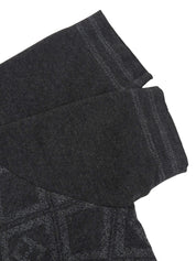 ウールFFズッカパターン半袖ニットトップス グレー