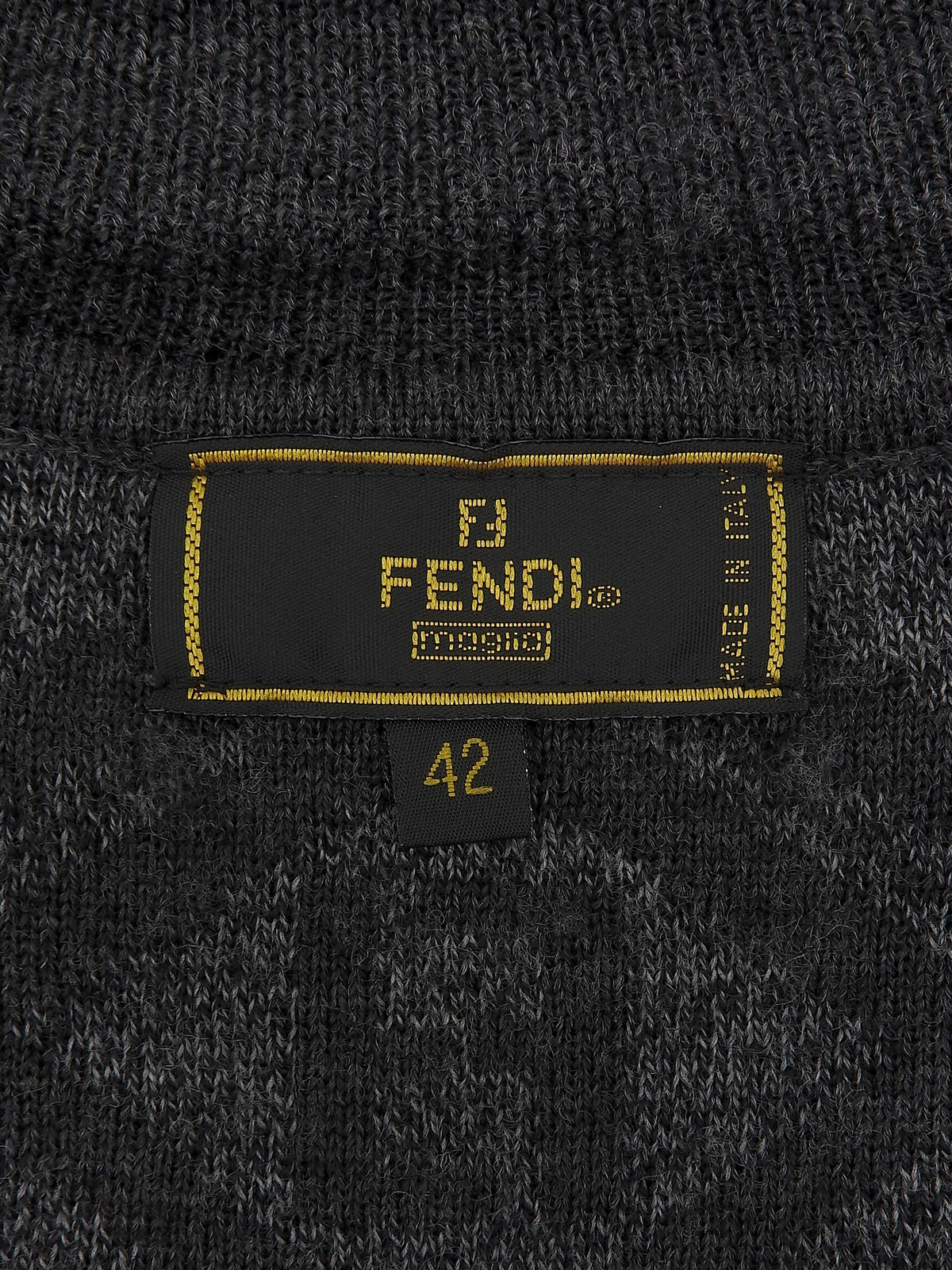 ウールFFズッカパターン半袖ニットトップス グレー