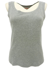 ウエストシェイプデザインノースリーブトップス グレー