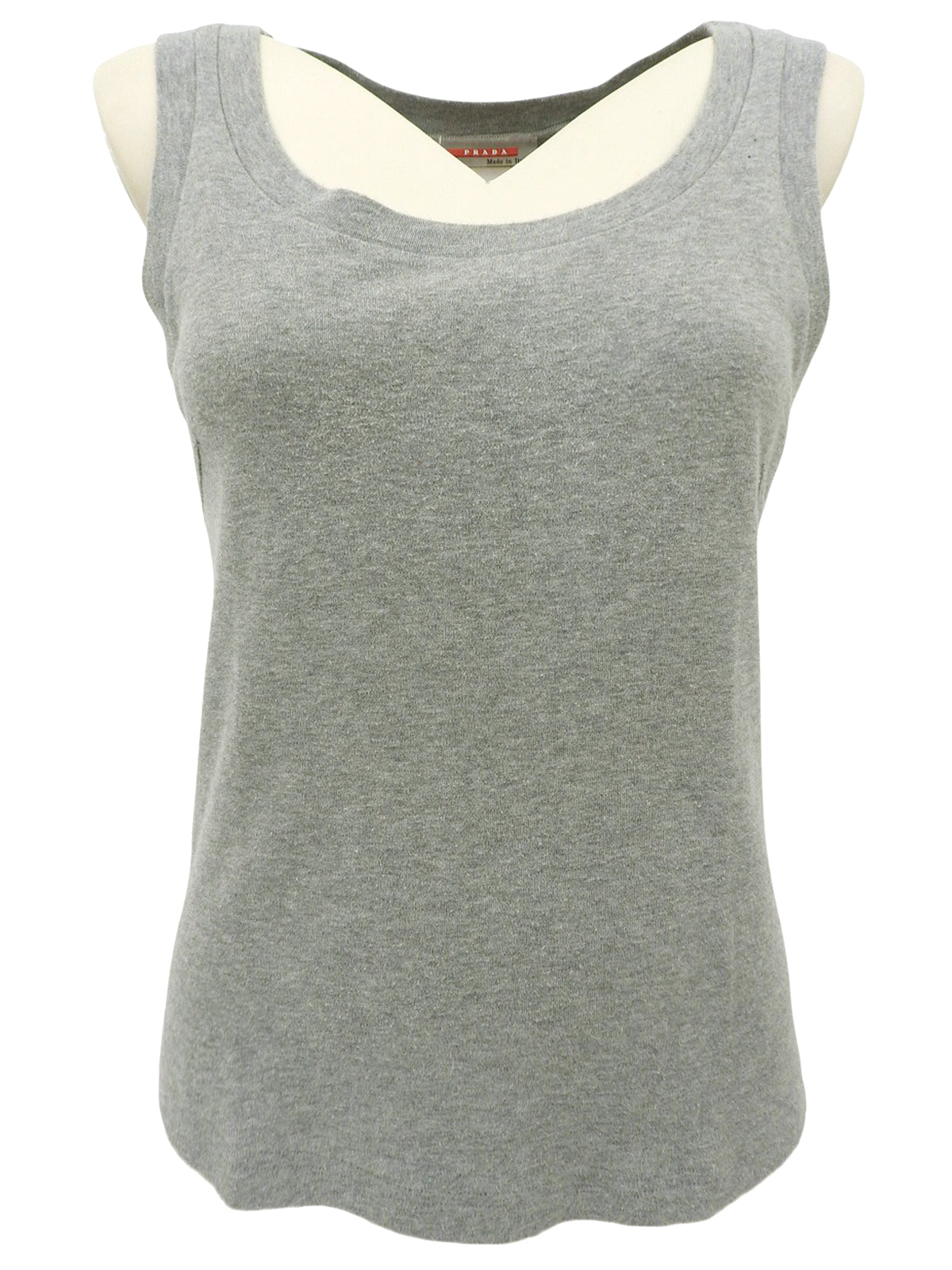 ウエストシェイプデザインノースリーブトップス グレー