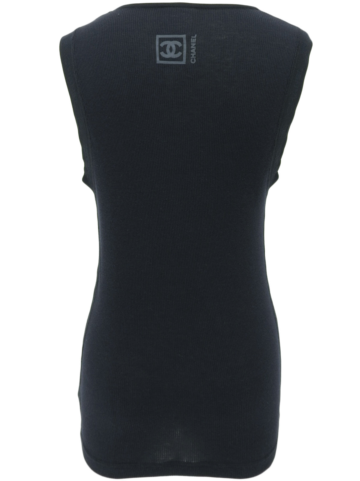 2006 CC Mark Line Logo Sleeveless Top Navy