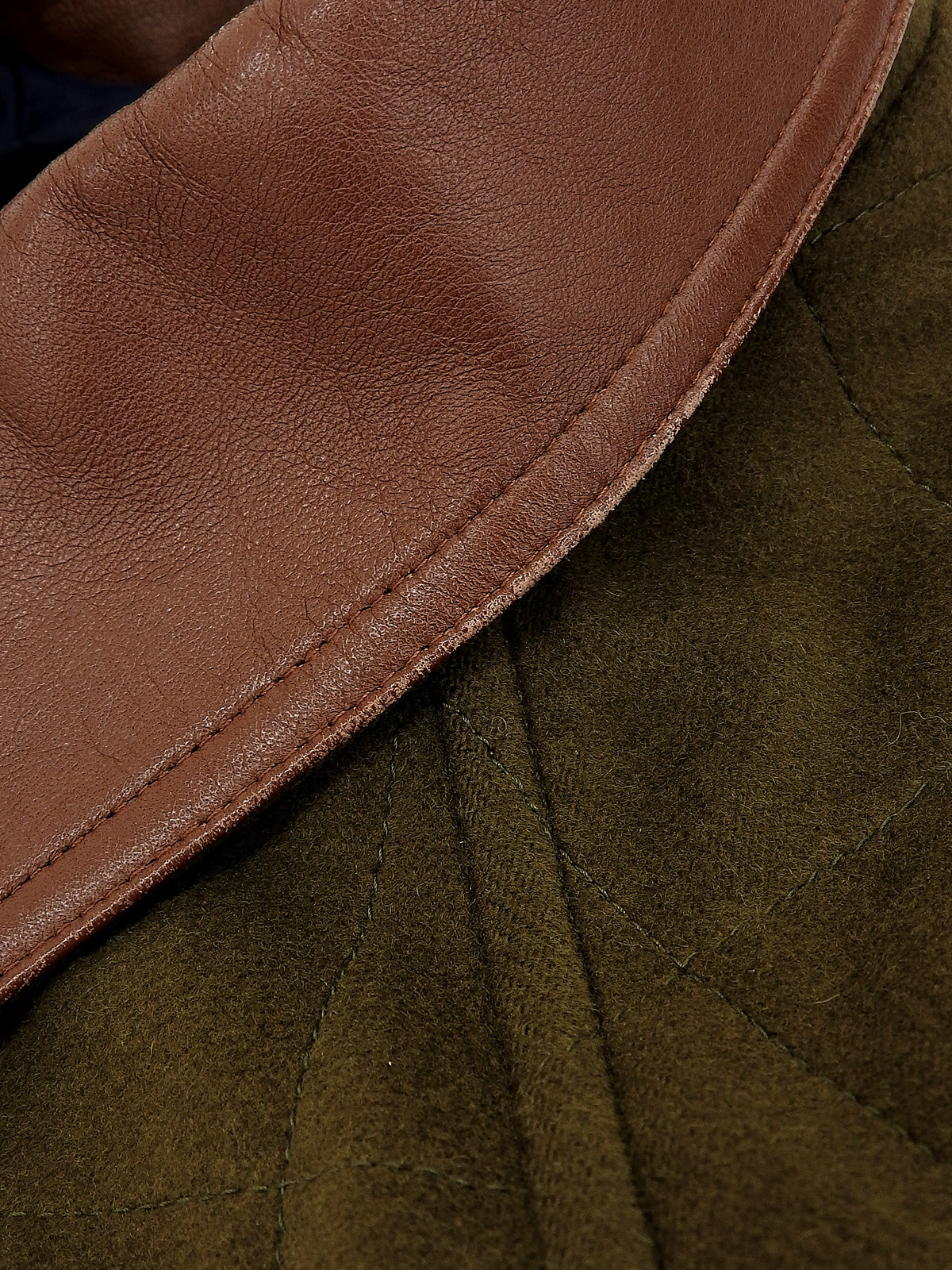 Logo Button Quilted Coat in Khaki