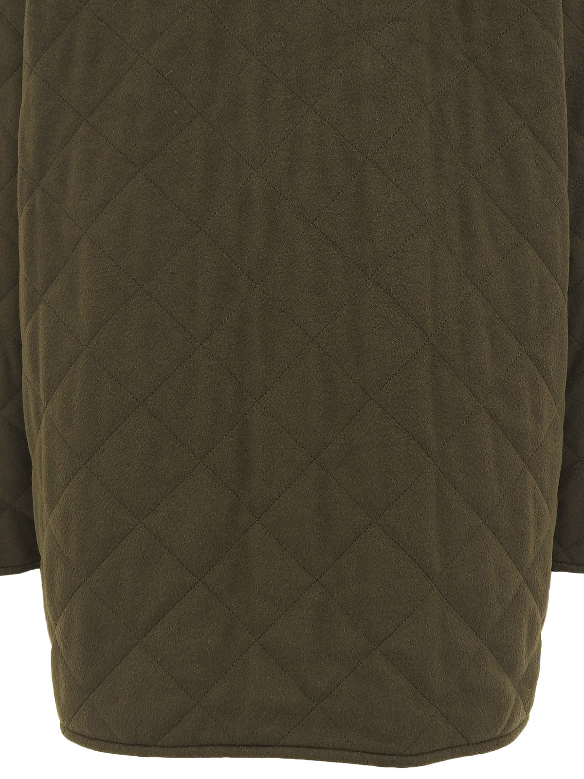 Logo Button Quilted Coat in Khaki