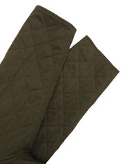 Logo Button Quilted Coat in Khaki