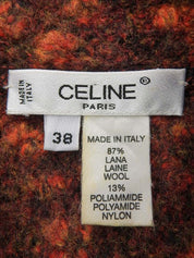 ロゴボタンニットコート ブラウン/オレンジ