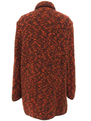 ロゴボタンニットコート ブラウン/オレンジ