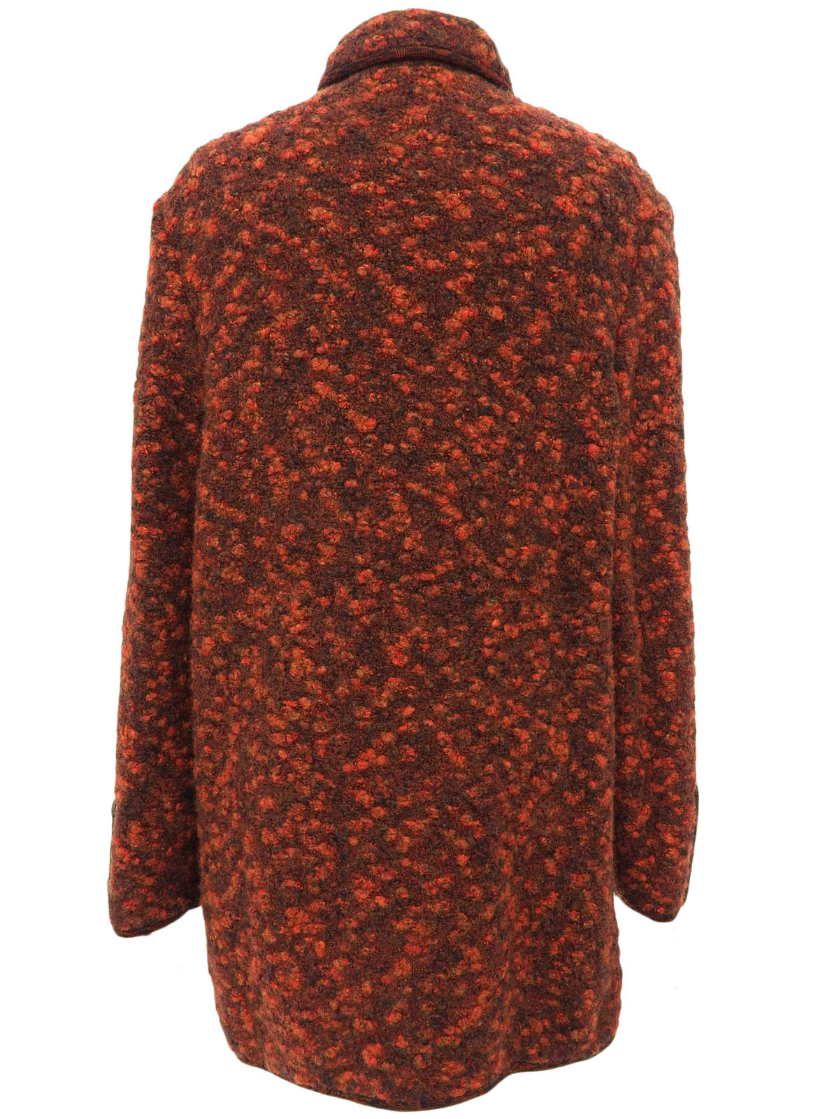 ロゴボタンニットコート ブラウン/オレンジ