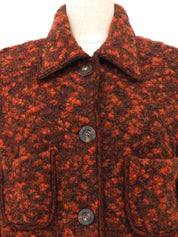 ロゴボタンニットコート ブラウン/オレンジ