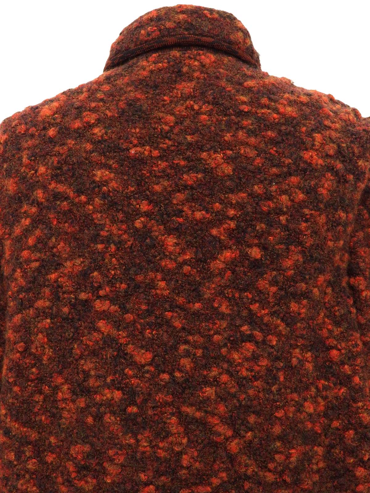 ロゴボタンニットコート ブラウン/オレンジ