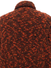 ロゴボタンニットコート ブラウン/オレンジ