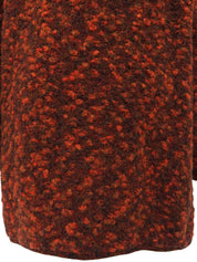 ロゴボタンニットコート ブラウン/オレンジ