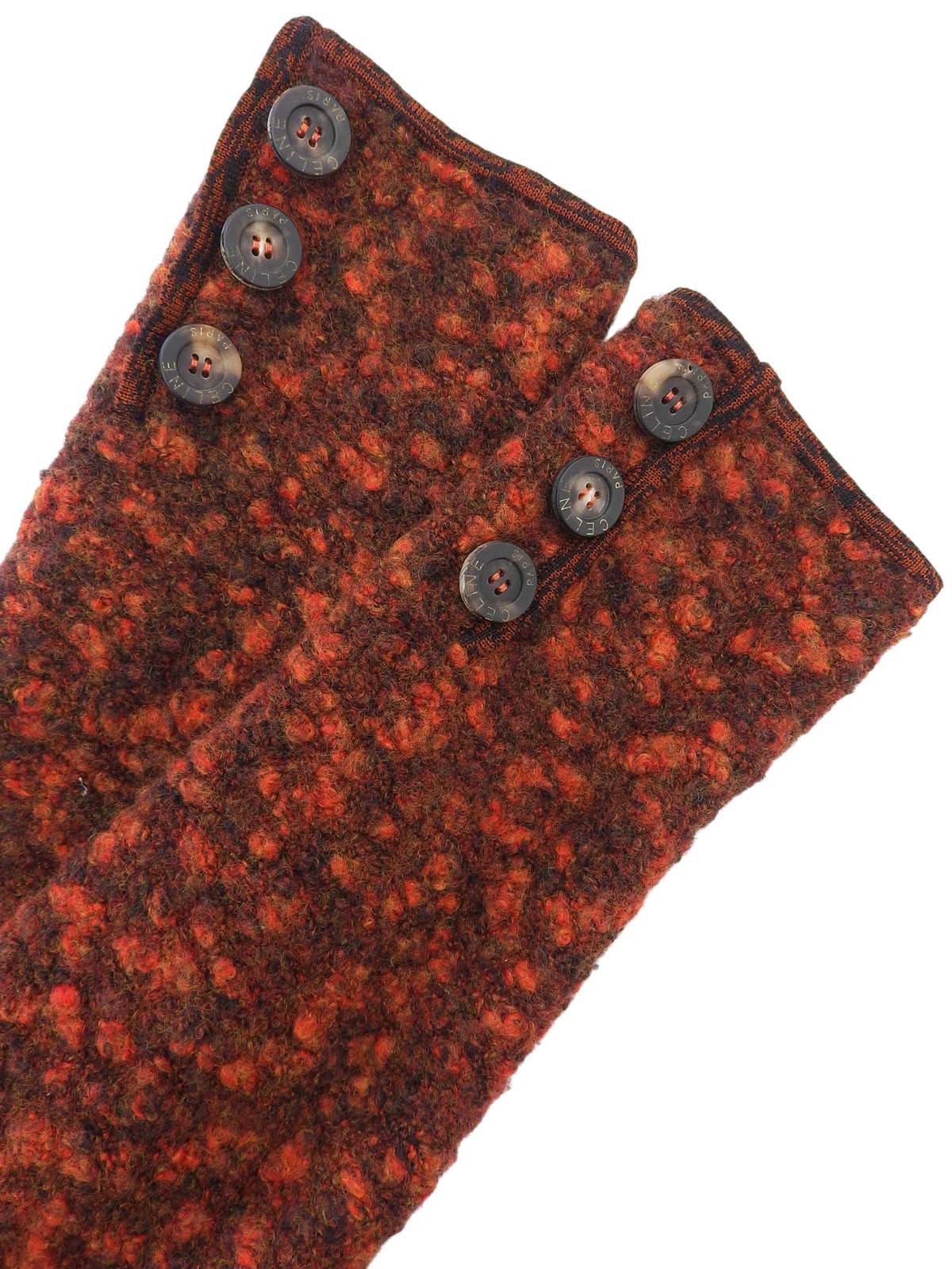 ロゴボタンニットコート ブラウン/オレンジ