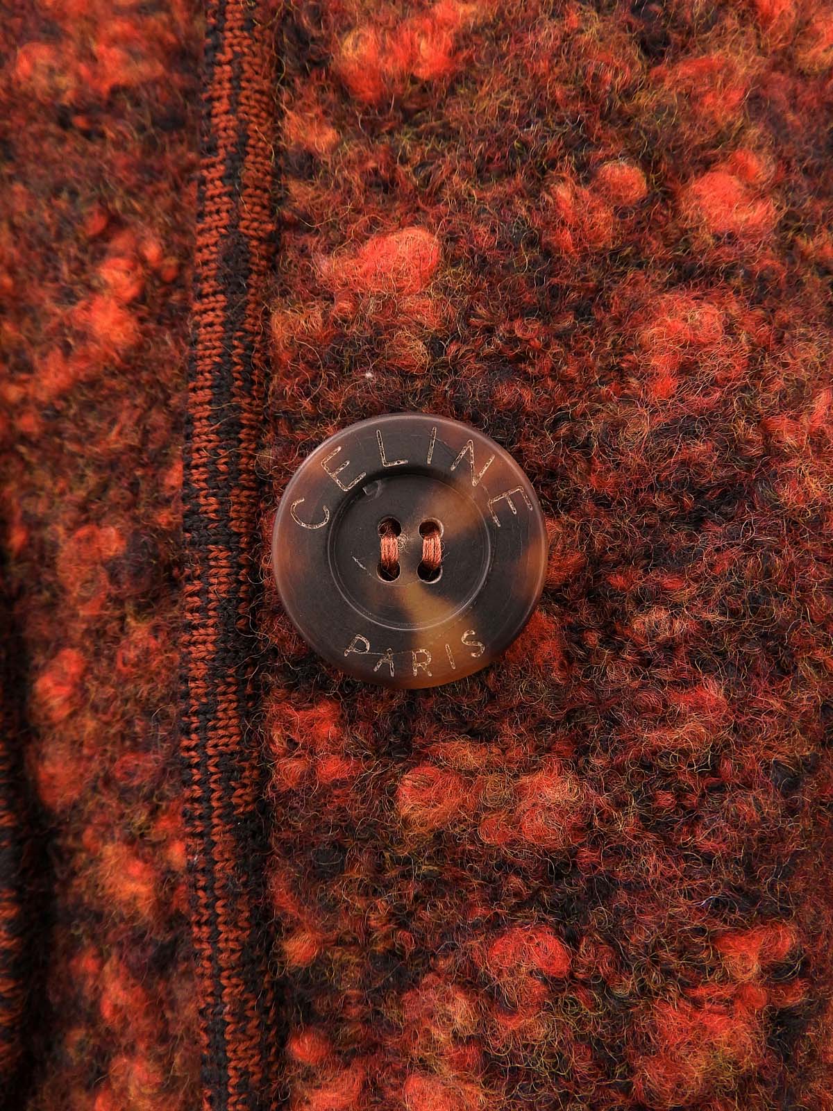 ロゴボタンニットコート ブラウン/オレンジ