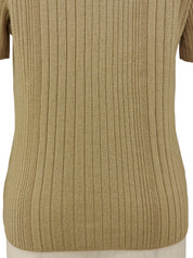Knit Short Sleeve Top "2 Beige
