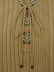 ニット半袖トップス ベージュ