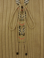 Knit Short Sleeve Top "2 Beige