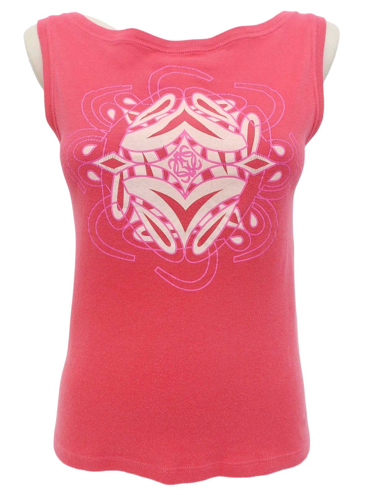 アナグラムプリントノースリーブトップス ピンク