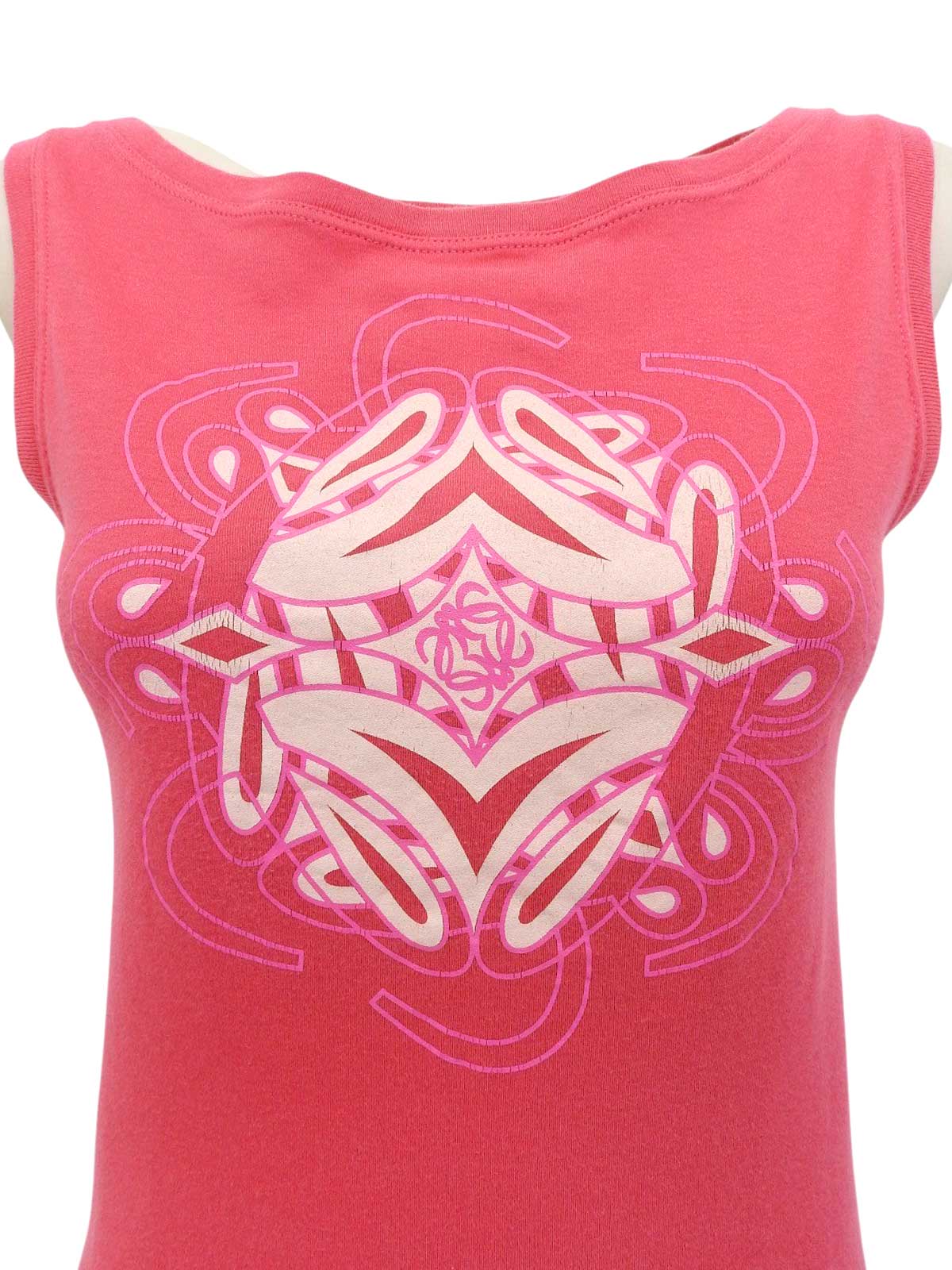 アナグラムプリントノースリーブトップス ピンク