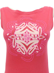 アナグラムプリントノースリーブトップス ピンク