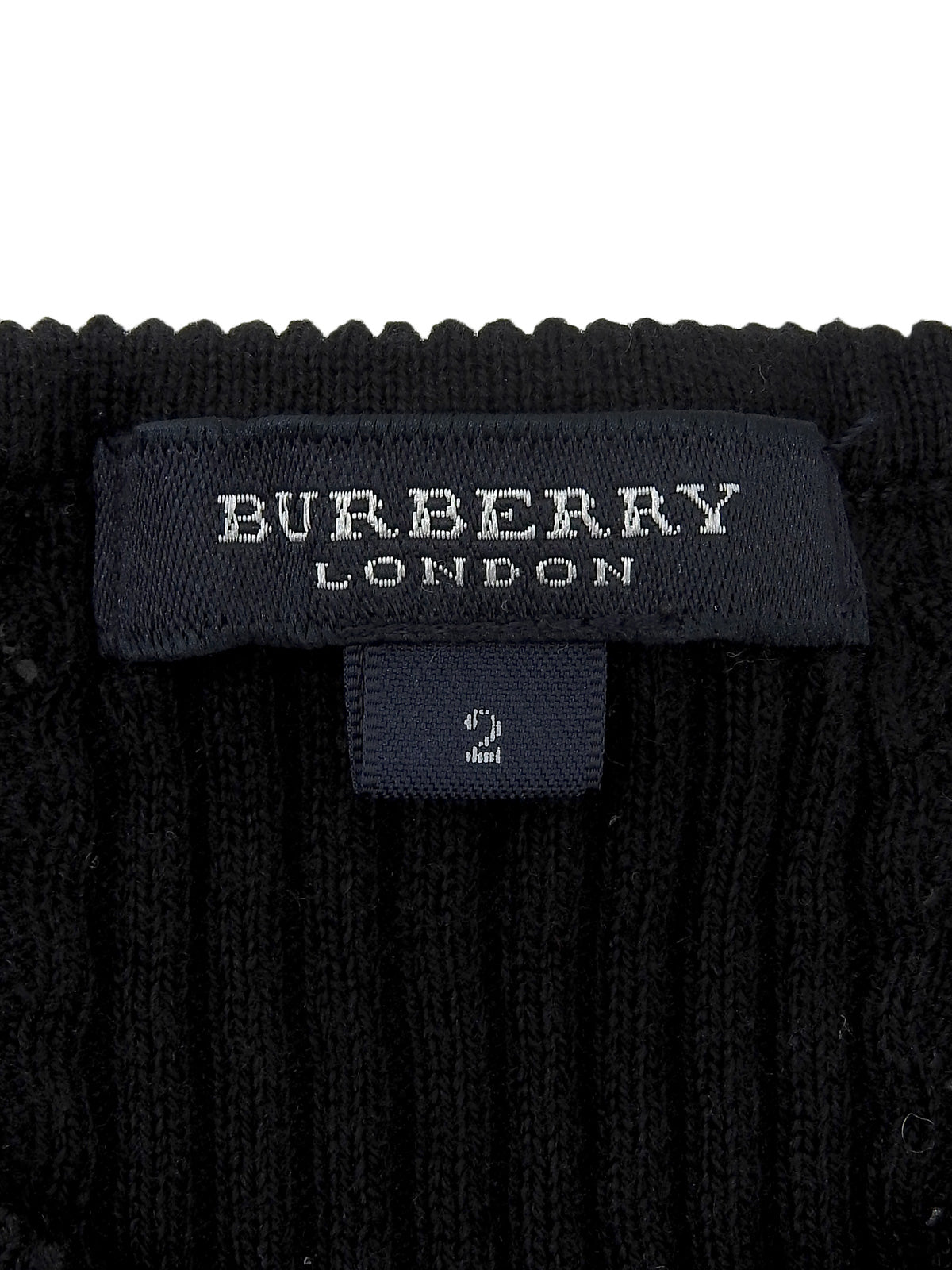 Logo Embroidered Cotton Half Sleeve Knit Top in Black