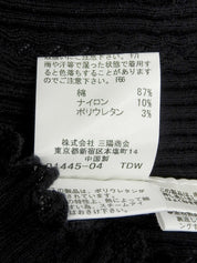 Logo Embroidered Cotton Half Sleeve Knit Top in Black