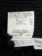 ロゴ刺繍コットン半袖ニットトップス "2 ブラック