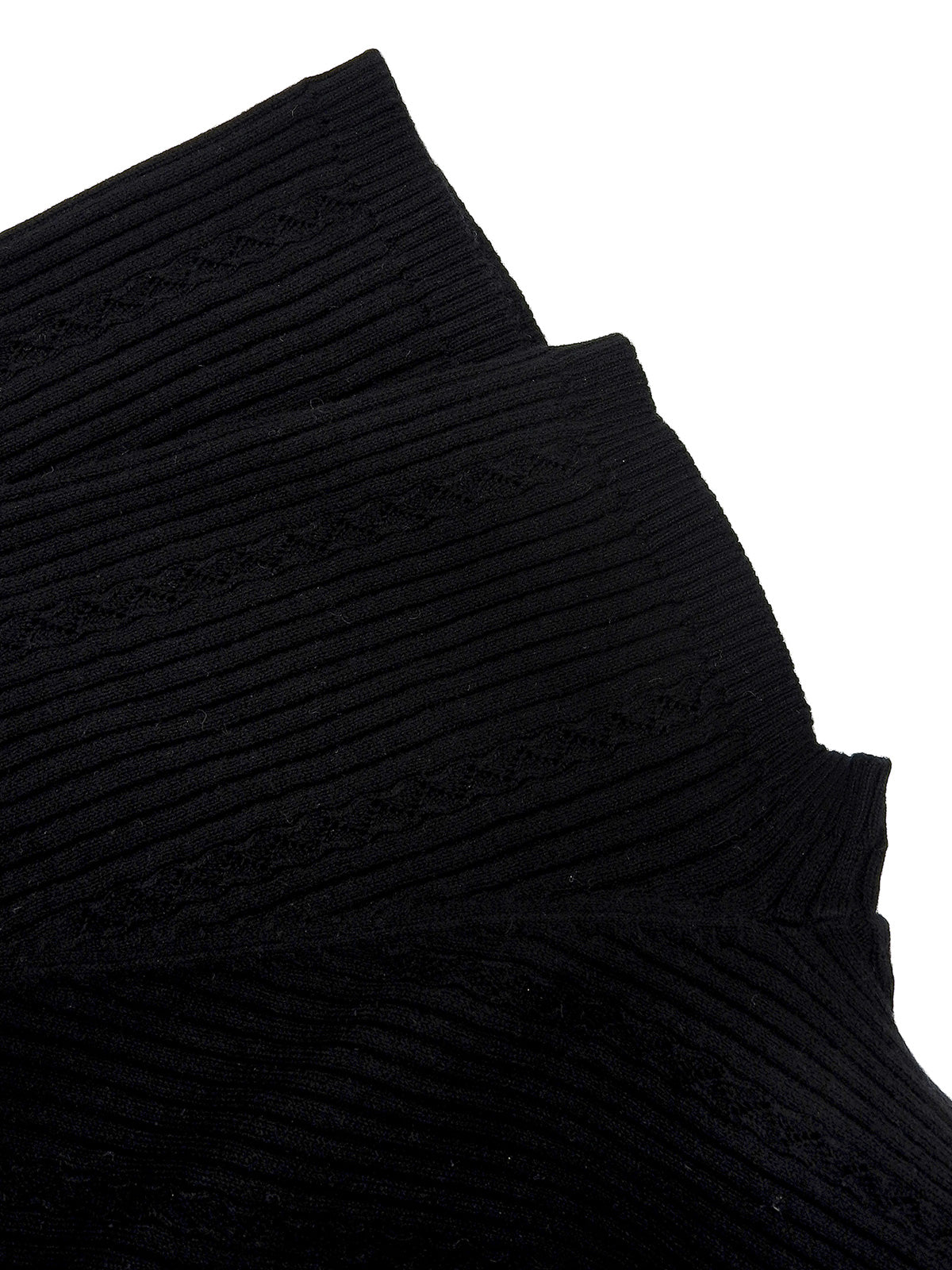 ロゴ刺繍コットン半袖ニットトップス ブラック