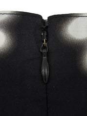 黑/白/红三色花卉图案无袖连衣裙