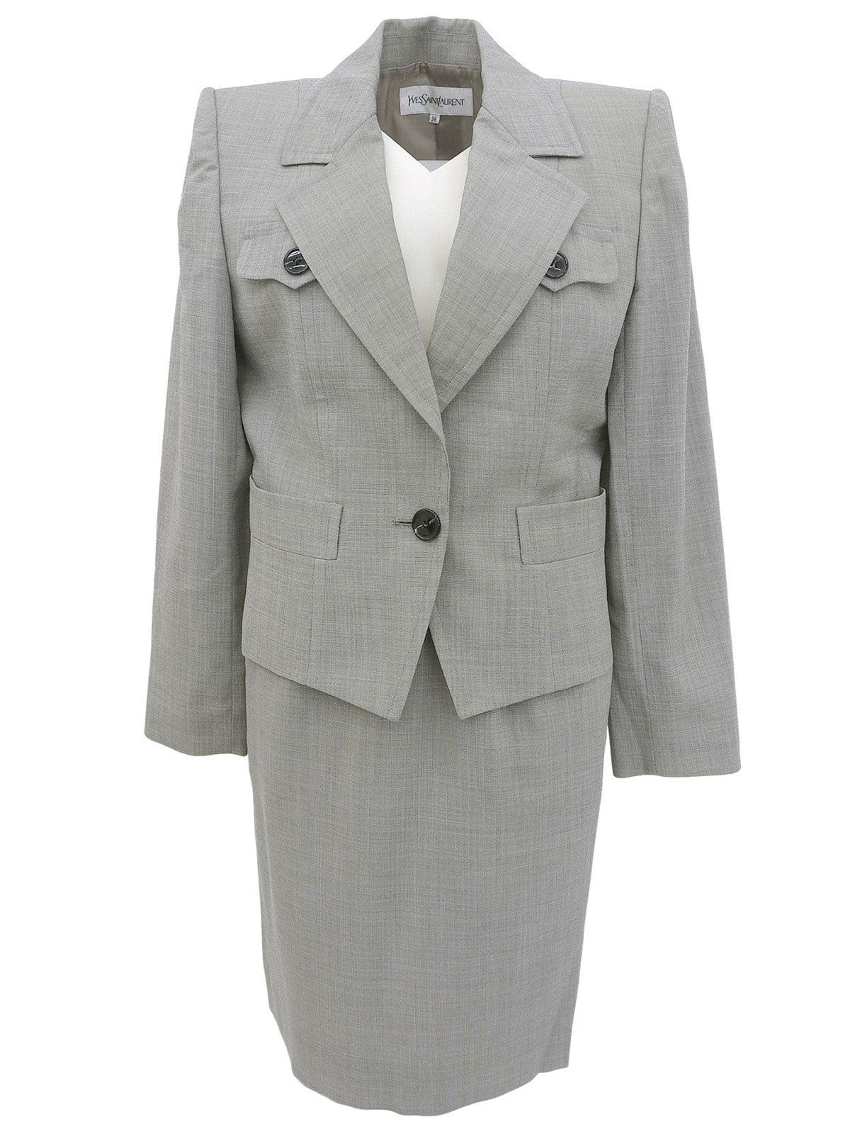 マーブルボタンセットアップ ライトグレー