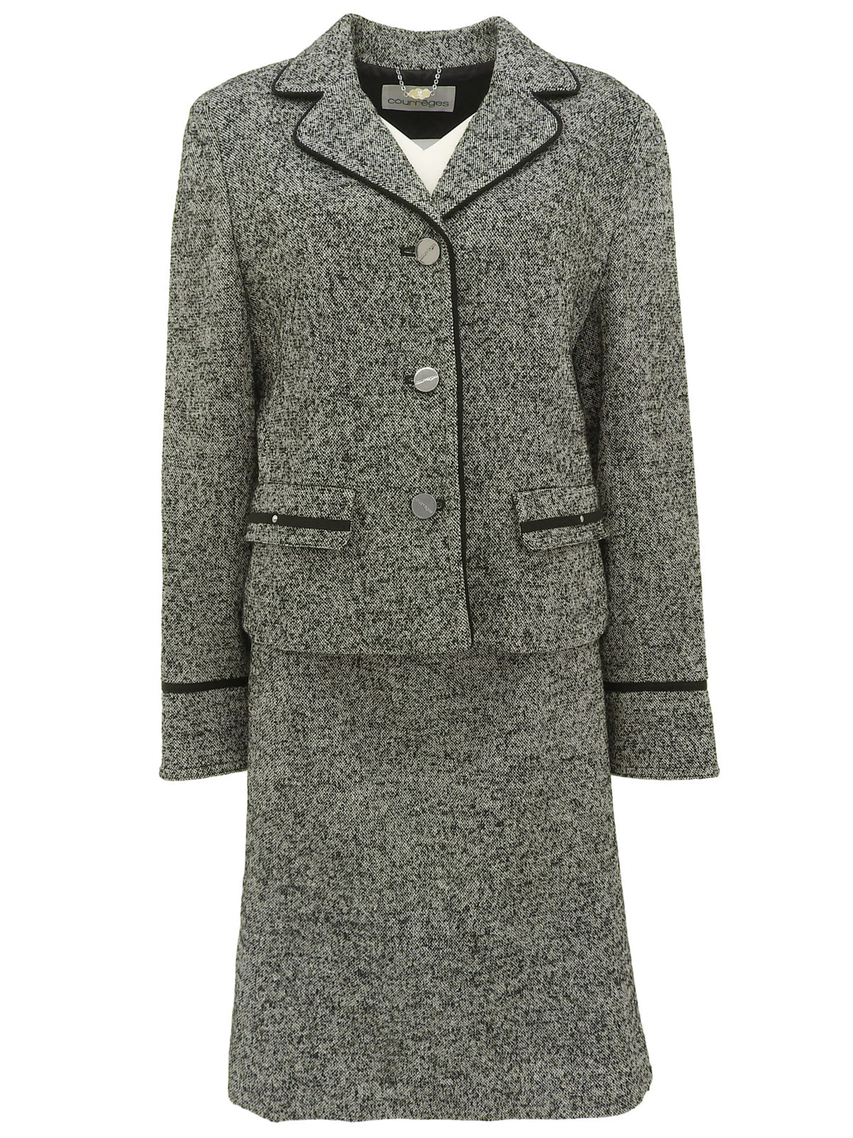 ウールトリムデザインセットアップ グレー