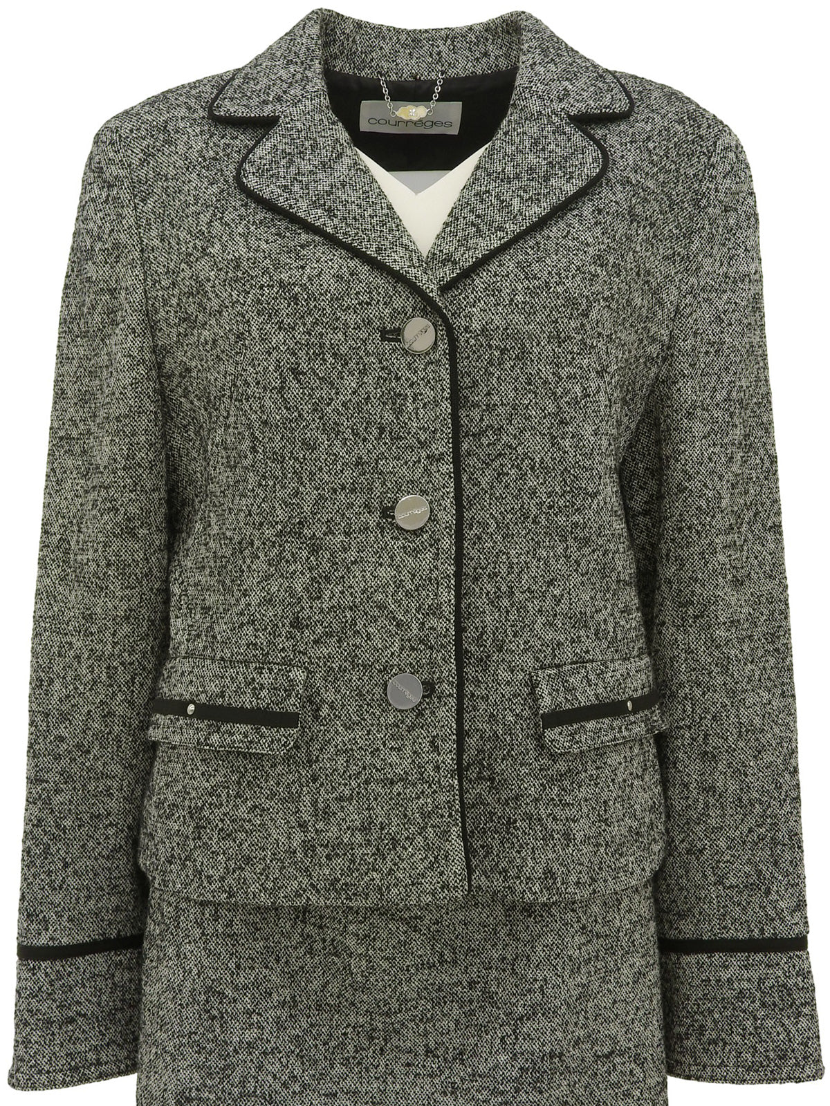 ウールトリムデザインセットアップ グレー