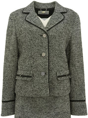 ウールトリムデザインセットアップ グレー