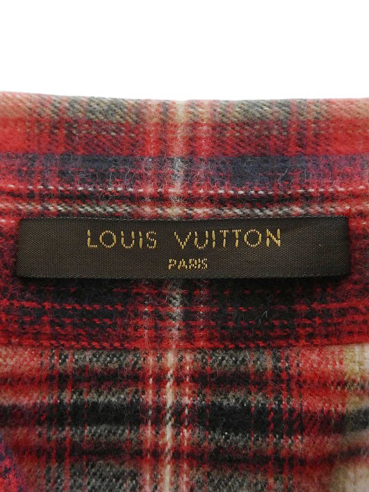 コットンチェックパターンシャツ　レッド/ブラック/マルチ