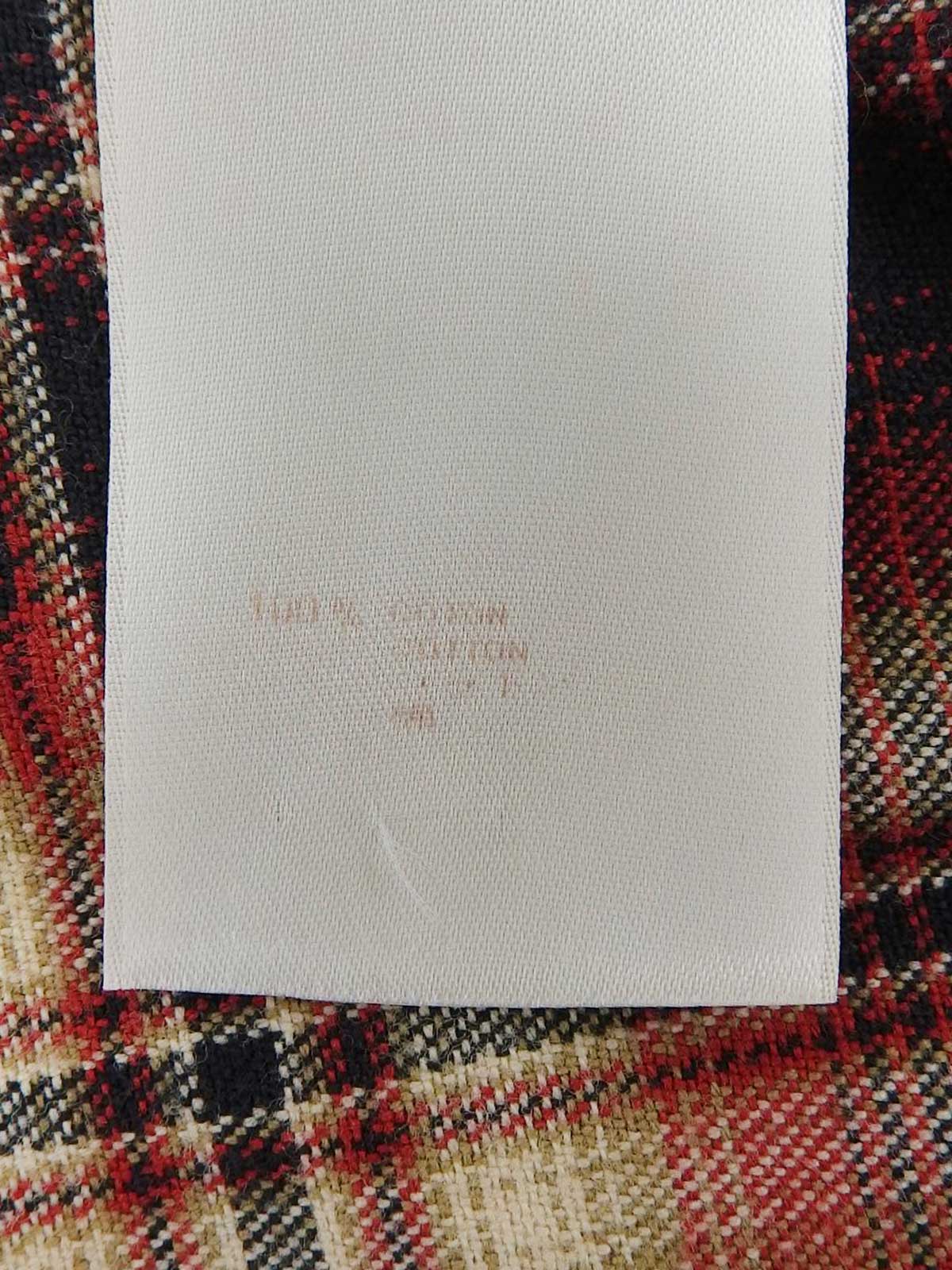 コットンチェックパターンシャツ　レッド/ブラック/マルチ