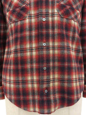 コットンチェックパターンシャツ　レッド/ブラック/マルチ