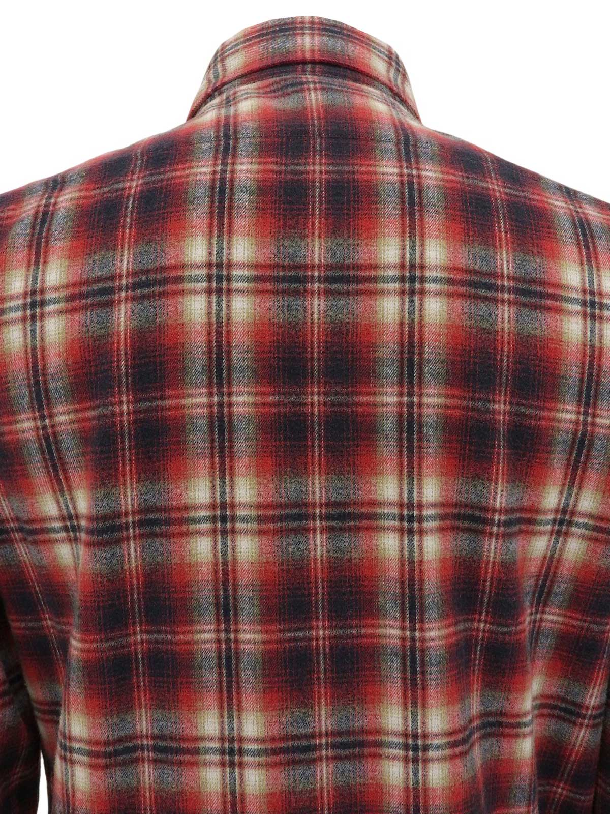 コットンチェックパターンシャツ　レッド/ブラック/マルチ