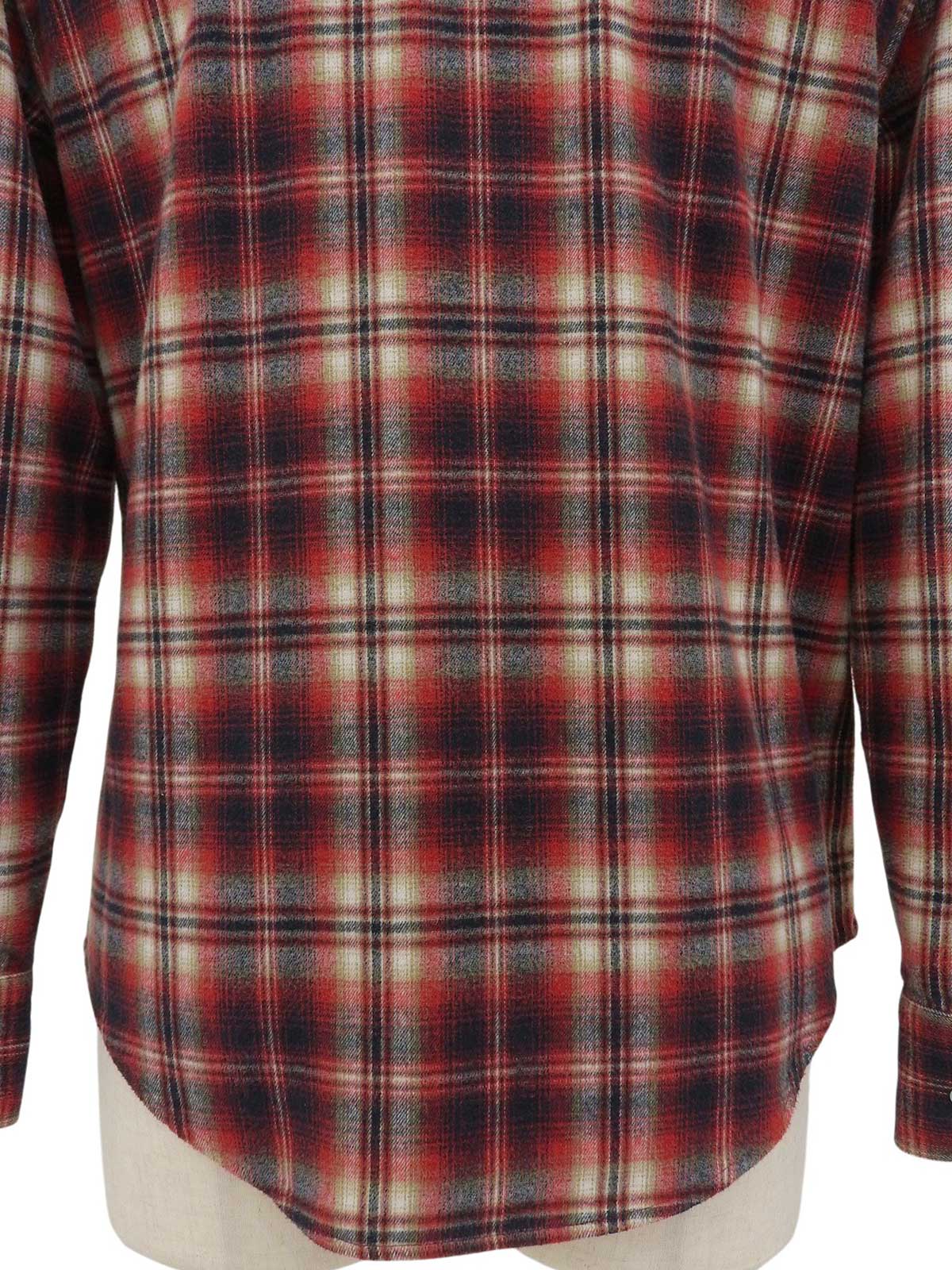 コットンチェックパターンシャツ　レッド/ブラック/マルチ