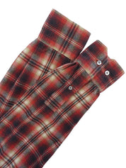 コットンチェックパターンシャツ　レッド/ブラック/マルチ