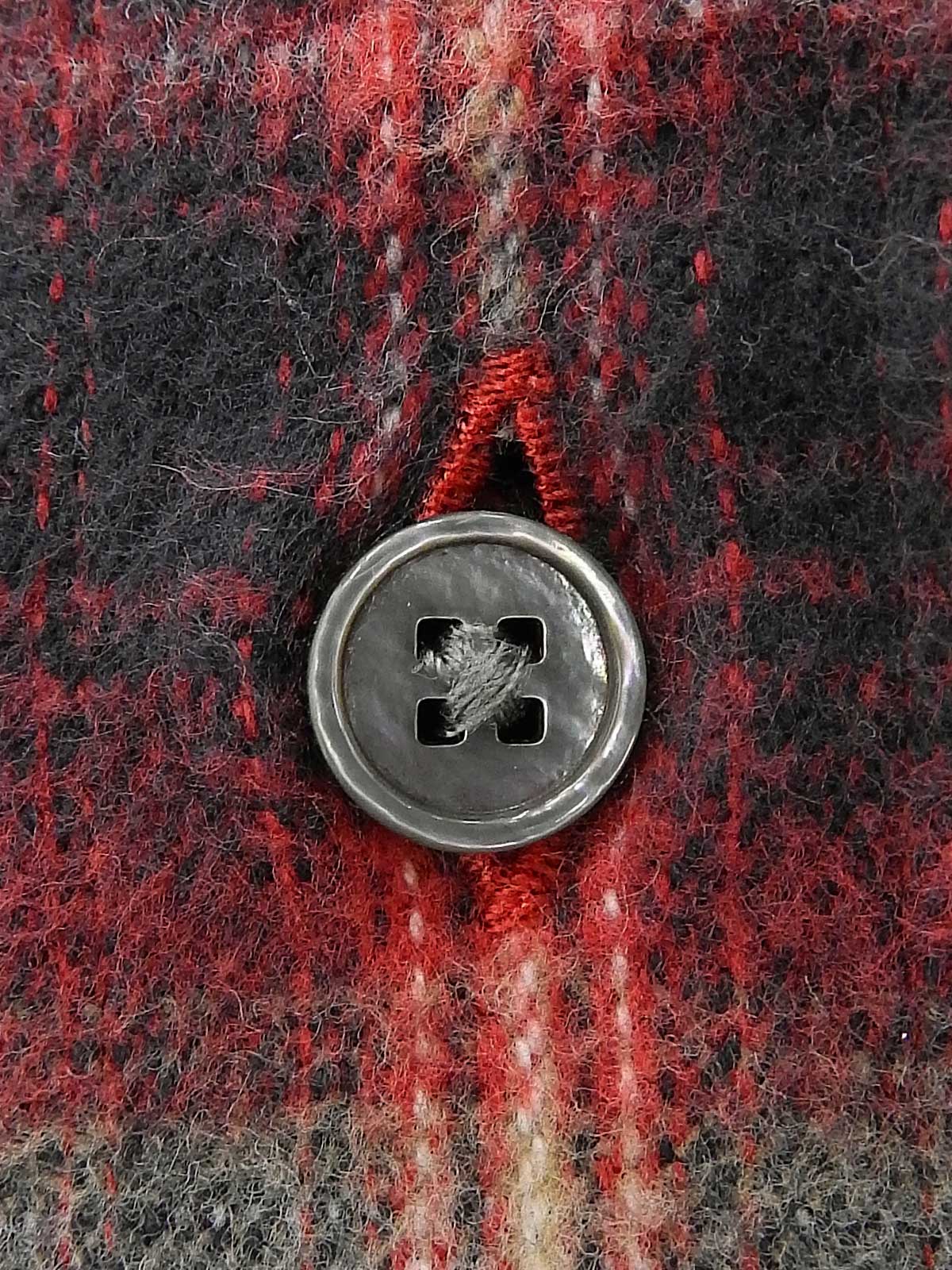 コットンチェックパターンシャツ　レッド/ブラック/マルチ