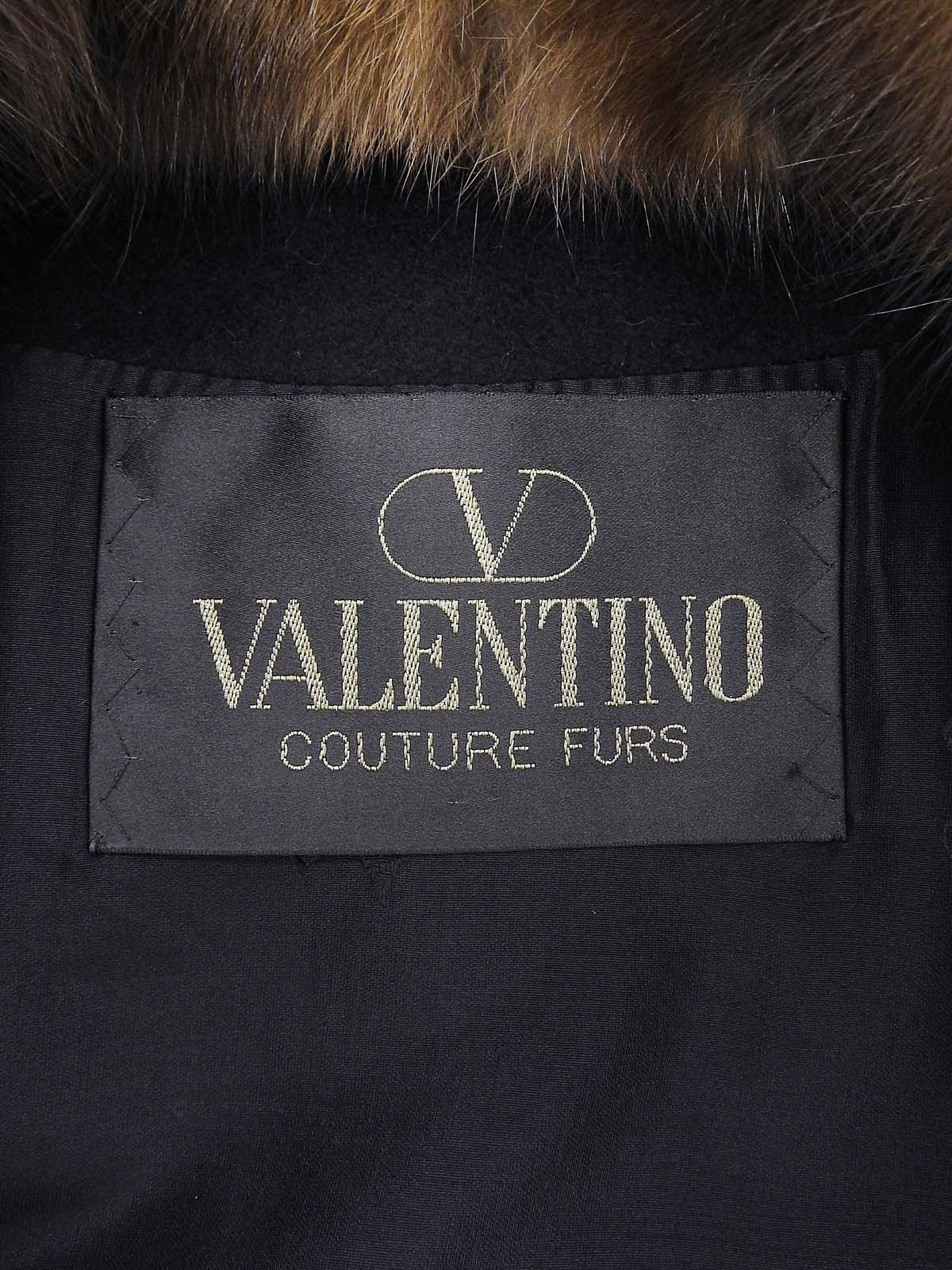 カシミヤロングファーコート　ネイビー