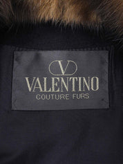 カシミヤロングファーコート　ネイビー